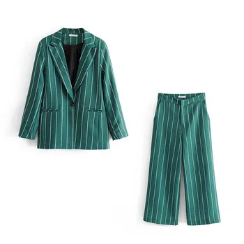Suit suit female autumn new popular women's slim casual striped single button suit jacket loose wide leg pants two-piece
Suit suit female autumn new popular women's slim casual striped single button suit jacket loose wide leg pants two-piece