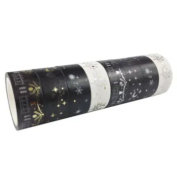 8pcs Washi Masking Tape set (Black + gold + silver)
8pcs Washi Masking Tape set (Black + gold + silver)