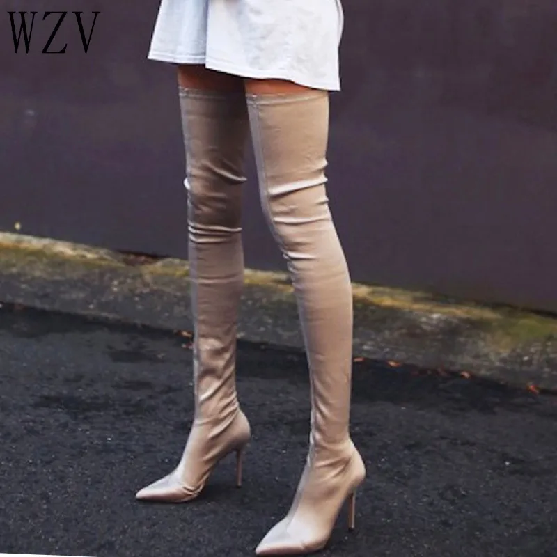 2019 Sexy Party Boots Fashion Silkiness Leather Shoes Women Over The Knee Heels Boots Stretch Flock Winter High Boots Botas H413
2019 Sexy Party Boots Fashion Silkiness Leather Shoes Women Over The Knee Heels Boots Stretch Flock Winter High Boots Botas H413