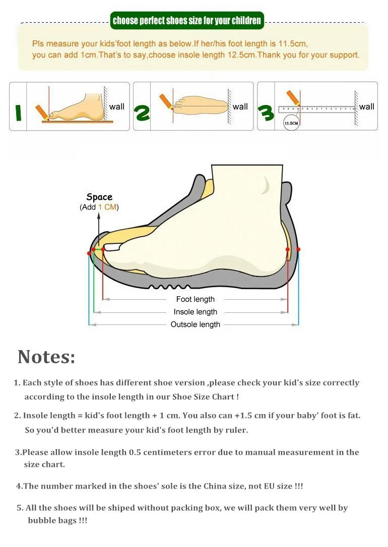 Shoe Sole Size Chart