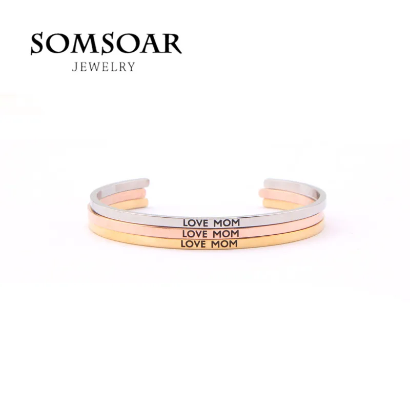 Top Fashion LOVE MOM Stamped Mantra Engraved Bracelet Stainless Steel Bangle as Mother's Day Gift 10pcs/lot
Top Fashion LOVE MOM Stamped Mantra Engraved Bracelet Stainless Steel Bangle as Mother's Day Gift 10pcs/lot