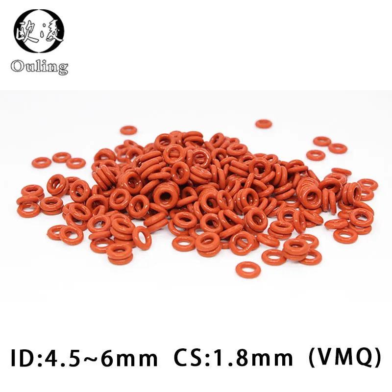10PCS/lot Red Silicon Ring Siliocne/VMQ O ring 1.8mm Thickness ID4.5/4.87/5/5.15/5.3/5.6/6mm Rubber O-Ring Seal Gasket Washer
10PCS/lot Red Silicon Ring Siliocne/VMQ O ring 1.8mm Thickness ID4.5/4.87/5/5.15/5.3/5.6/6mm Rubber O-Ring Seal Gasket Washer