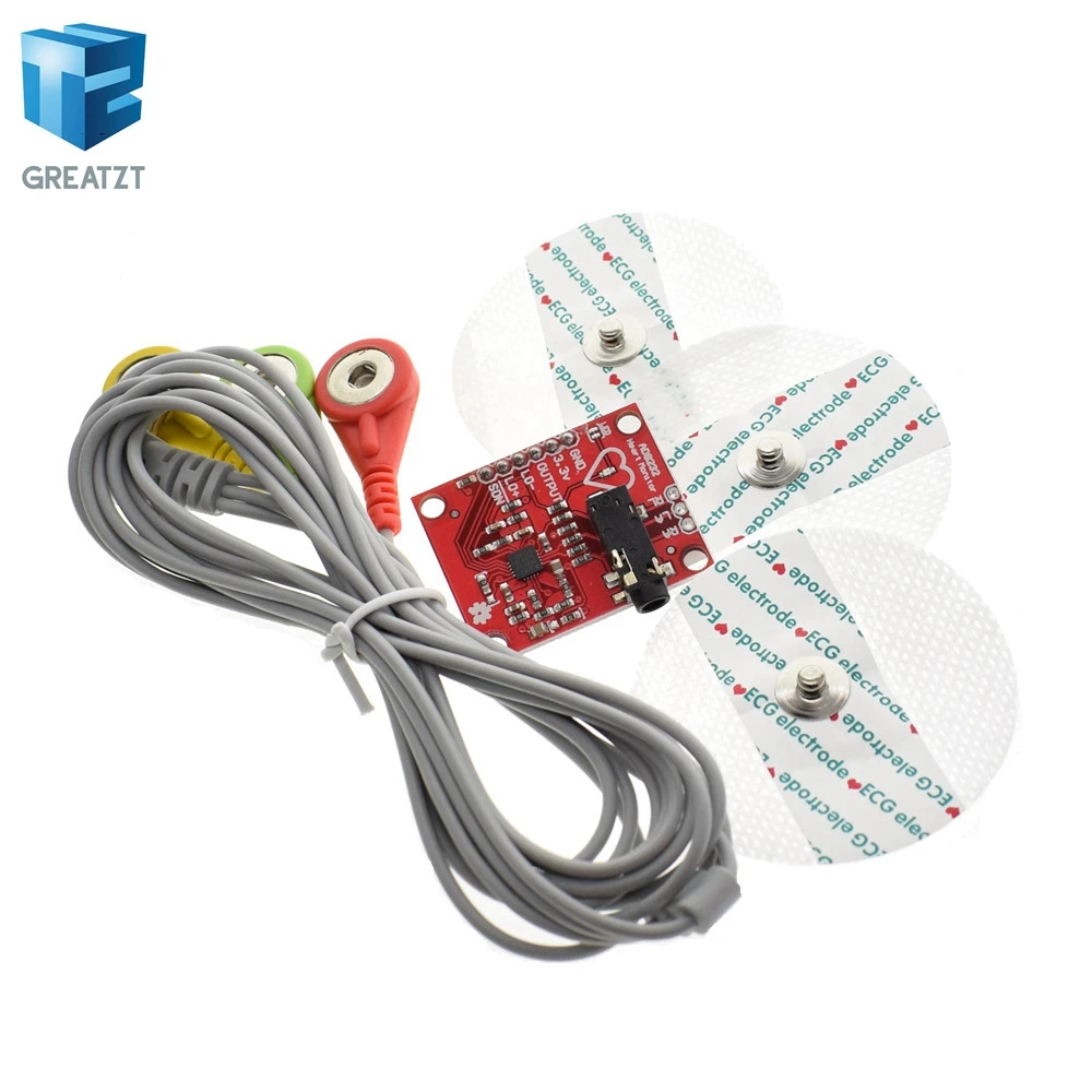 GREATZT Ecg module AD8232 ecg measurement pulse heart ecg monitoring sensor module kit for Arduino
GREATZT Ecg module AD8232 ecg measurement pulse heart ecg monitoring sensor module kit for Arduino