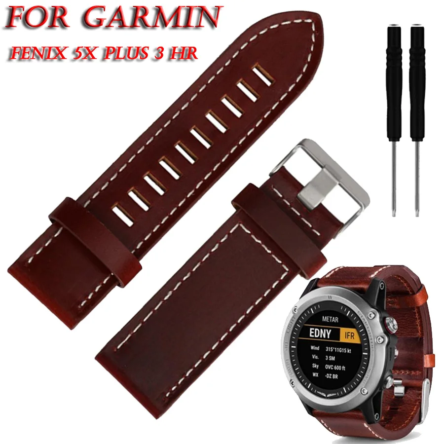 Vintage Leather Watch Strap Replacement WatchBand Wristband Bracelet For Garmin Fenix 3 HR Sapphire Wrist Watch Band With Tools
Vintage Leather Watch Strap Replacement WatchBand Wristband Bracelet For Garmin Fenix 3 HR Sapphire Wrist Watch Band With Tools