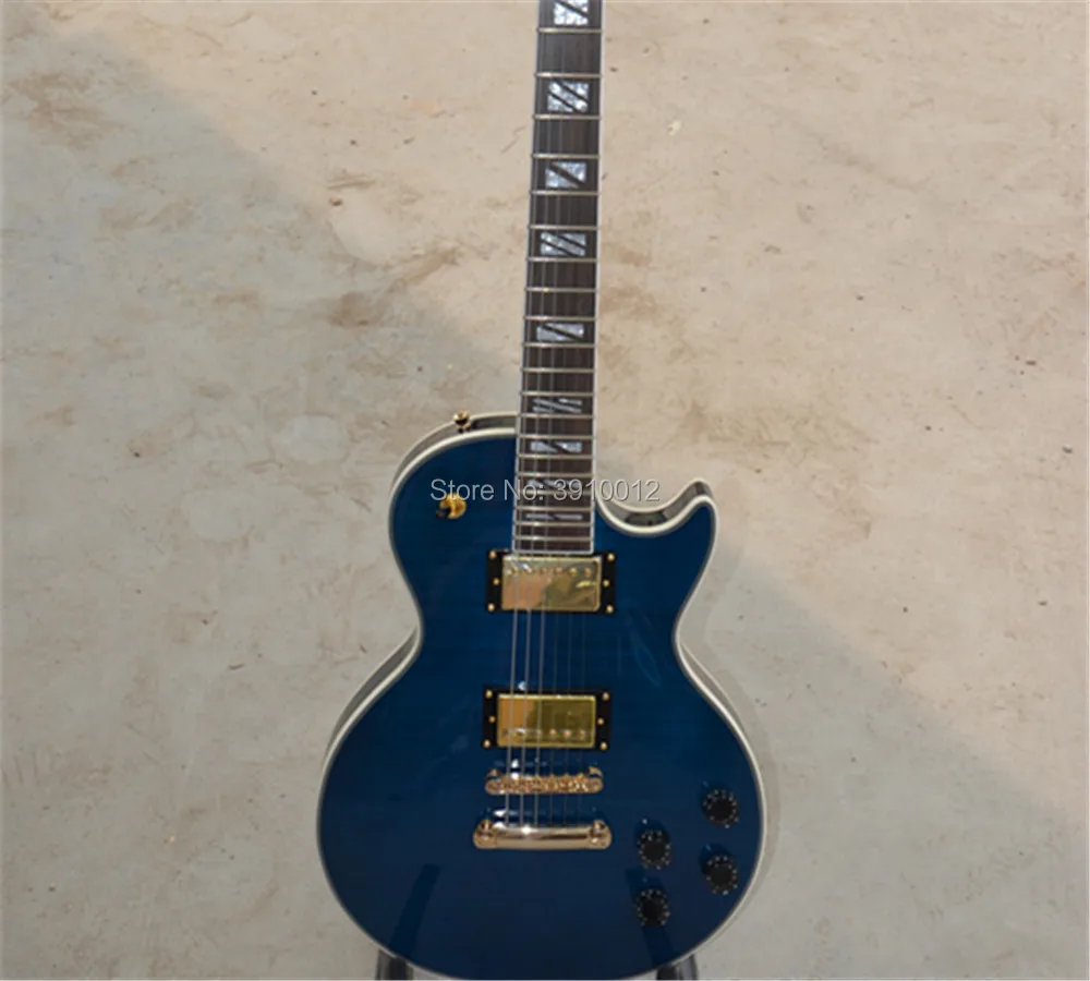 Custom Shop,Classic electric guitar BLUE tiger flame guitar, Gold Hardwares,2 Pickups free shipping
Custom Shop,Classic electric guitar BLUE tiger flame guitar, Gold Hardwares,2 Pickups free shipping