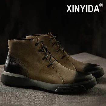 Men Shoes Genuine Leather Winter Boots for Men Vintage Casual Shoes Male Velvet Boots Footwear Lace Up Warm Inside Botas
Men Shoes Genuine Leather Winter Boots for Men Vintage Casual Shoes Male Velvet Boots Footwear Lace Up Warm Inside Botas