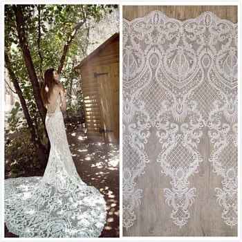 High-quality Delicate Geometric Pattern Lace Fabric Wedding Dress High-setting DIY Accessories Width 130cm 1meter
High-quality Delicate Geometric Pattern Lace Fabric Wedding Dress High-setting DIY Accessories Width 130cm 1meter