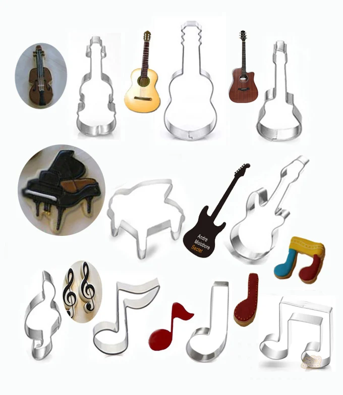 Musical instrument Note Guitar Violin metal cookies cutter fondant cake decorating tools biscuit mold cupcake pastry baking tool
Musical instrument Note Guitar Violin metal cookies cutter fondant cake decorating tools biscuit mold cupcake pastry baking tool