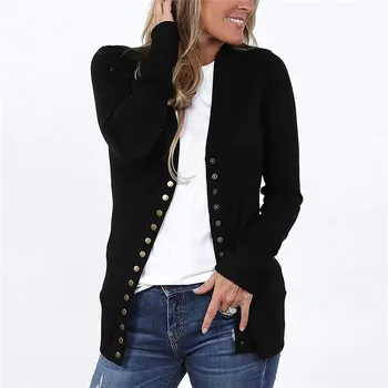 Women Sweater Cardigan 2018 New Fashion Autumn Long Sleeve Slim V Neck Knitted Coat Button Cardigan Female Jumpers
Women Sweater Cardigan 2018 New Fashion Autumn Long Sleeve Slim V Neck Knitted Coat Button Cardigan Female Jumpers