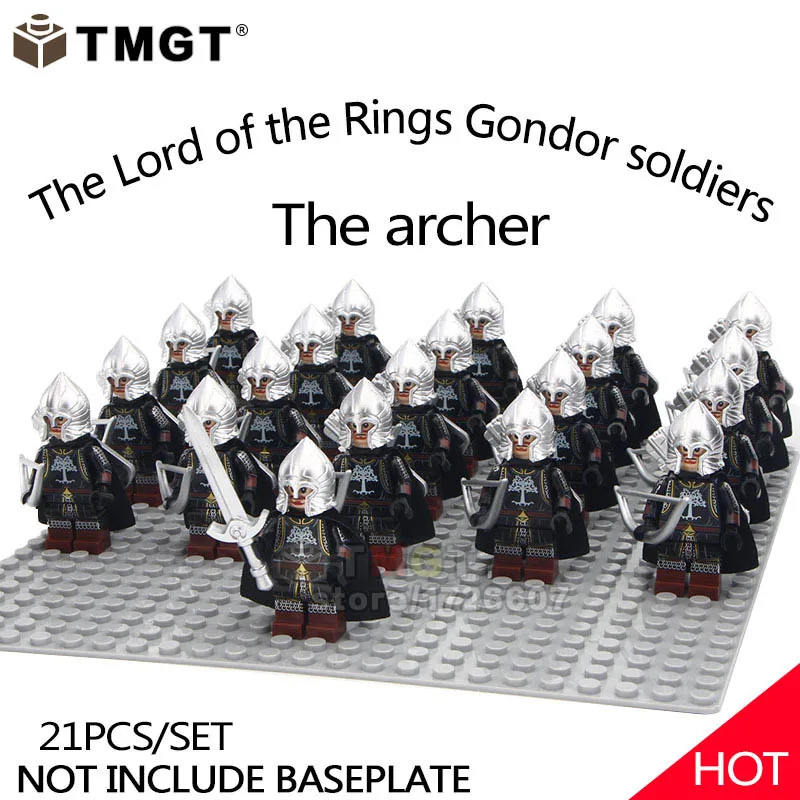 21pcs/lot The Lord of the Rings Military Gondor Soldiers Sword Archer Army Legoings Toys For Children Building Blocks
21pcs/lot The Lord of the Rings Military Gondor Soldiers Sword Archer Army Legoings Toys For Children Building Blocks