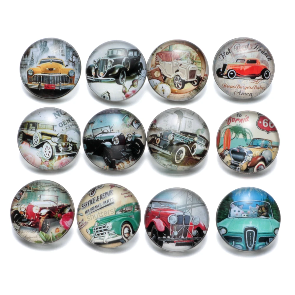 12pcs/lot Classical Cars Pattern Charms 18mm Glass Snap Button For DIY Bracelet Snaps Jewelry KZ0375
12pcs/lot Classical Cars Pattern Charms 18mm Glass Snap Button For DIY Bracelet Snaps Jewelry KZ0375