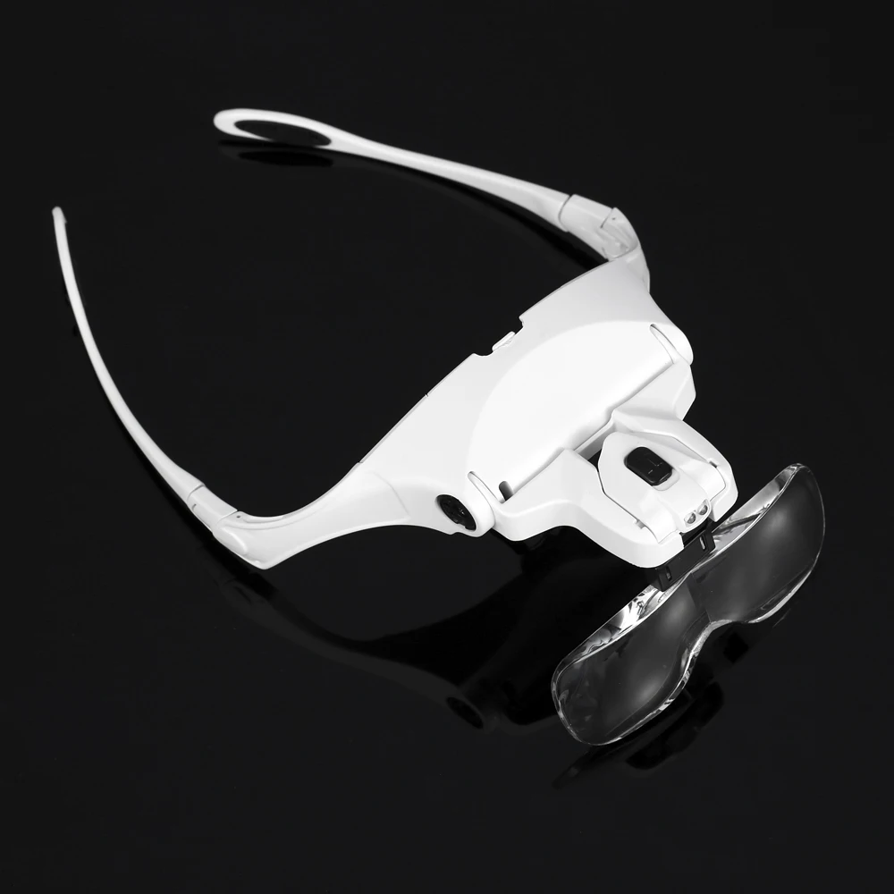 

1.0X-3.5X Magnifier 5 Lens Adjustable Bracket microscope portable Glasses Loupe magnifying glass with 2 Lights Magnifying Tool