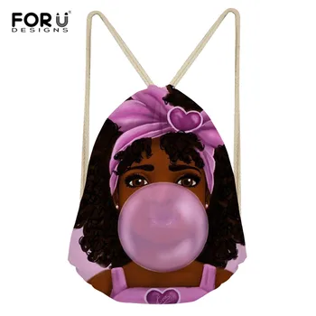 FORUDESIGNS Customized African Girl Printing Drawstring Bags Women Beach Light Shoulder Bag Ladies Drawstring Bagpack Mochila 
FORUDESIGNS Customized African Girl Printing Drawstring Bags Women Beach Light Shoulder Bag Ladies Drawstring Bagpack Mochila