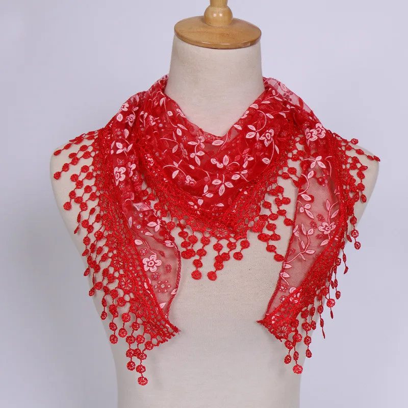 Women Lace Rose Floral Knit Triangle Scarf Hollow Tassel Ladies Shawl Wrap scarves Summer Retail/Wholesale bufandas mujer @35
Women Lace Rose Floral Knit Triangle Scarf Hollow Tassel Ladies Shawl Wrap scarves Summer Retail/Wholesale bufandas mujer @35