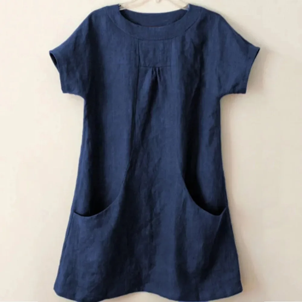 Women Blouse Plus Size Casual Solid Round Neck Short Sleeve Linen Loose Pocket Tops summer blouses for ladies bloes dames 15#
Women Blouse Plus Size Casual Solid Round Neck Short Sleeve Linen Loose Pocket Tops summer blouses for ladies bloes dames 15#