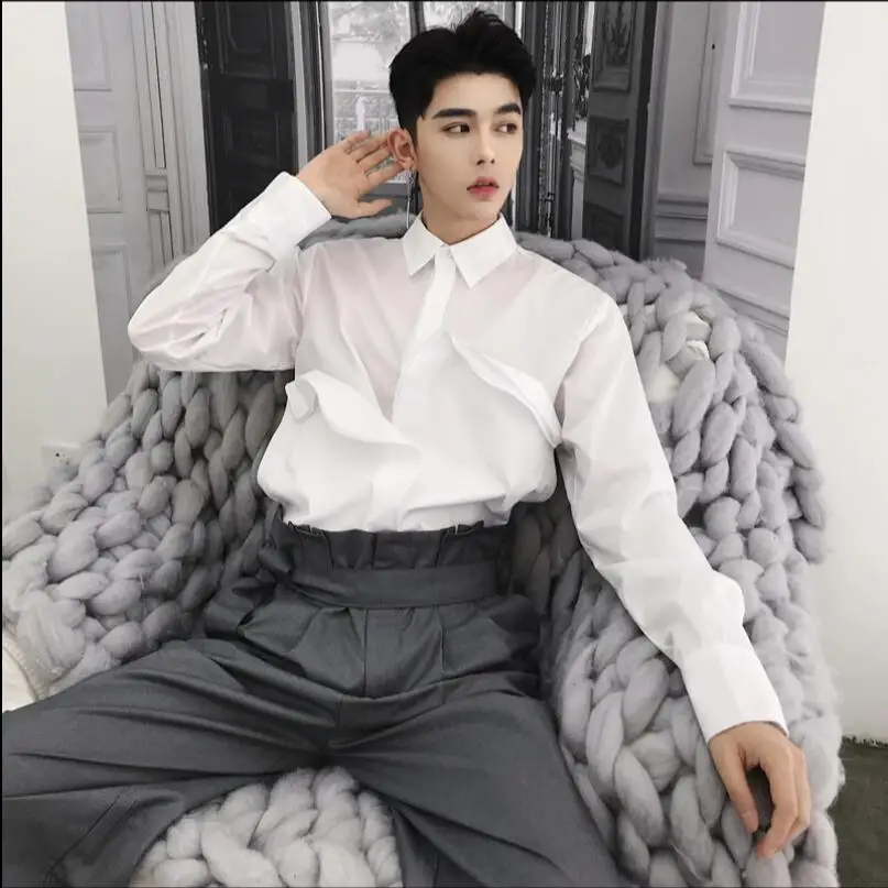 Spring And Autumn Hair Stylist Shirt Men's Model Clothing Night Long Sleeve Decorate Personality Trends Shirts Singer Costumes
Spring And Autumn Hair Stylist Shirt Men's Model Clothing Night Long Sleeve Decorate Personality Trends Shirts Singer Costumes
