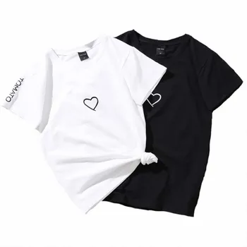 Love Heart Embroidery Couples Lovers T-Shirt for Women Men Casual Black White Tops Women Casual T Shirt
Love Heart Embroidery Couples Lovers T-Shirt for Women Men Casual Black White Tops Women Casual T Shirt