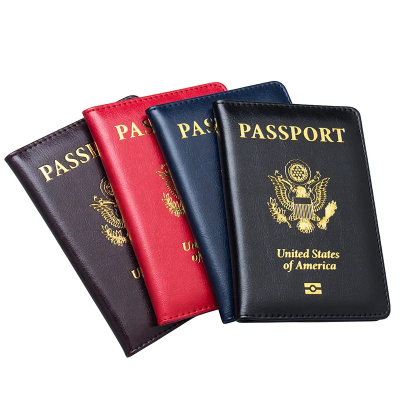 Фото American Passport Holder for Women Men PU leather cover Travel wallet USA passport case business card holder ID Bag | Багаж и сумки