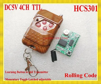 HCS301 Rolling Code Receiver Module DC5V 4CH TTL Decoding Receiver + Transmitter Wireless Remote Control 315/433 Learning M T L
HCS301 Rolling Code Receiver Module DC5V 4CH TTL Decoding Receiver + Transmitter Wireless Remote Control 315/433 Learning M T L