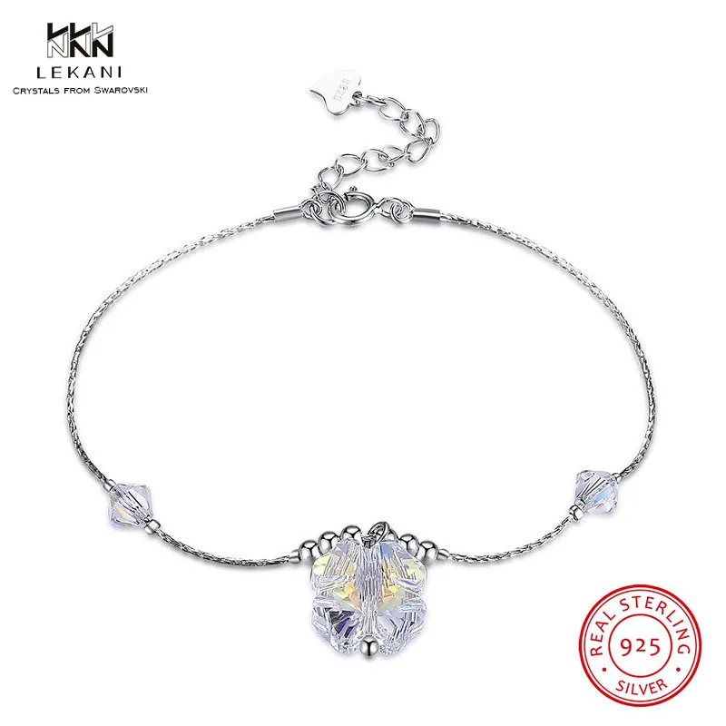 LEKANI Crystals From Swarovski Bracelet 925 Simple Flower Sterling Silver Bracelet Ladies Heart Gift Bracelet Fine jewelry
LEKANI Crystals From Swarovski Bracelet 925 Simple Flower Sterling Silver Bracelet Ladies Heart Gift Bracelet Fine jewelry