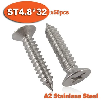 50pcs DIN7982 ST4.8 x 32 A2 Stainless Steel Self Tapping Screw Cross Recessed Countersunk Head Self-tapping Screws
50pcs DIN7982 ST4.8 x 32 A2 Stainless Steel Self Tapping Screw Cross Recessed Countersunk Head Self-tapping Screws