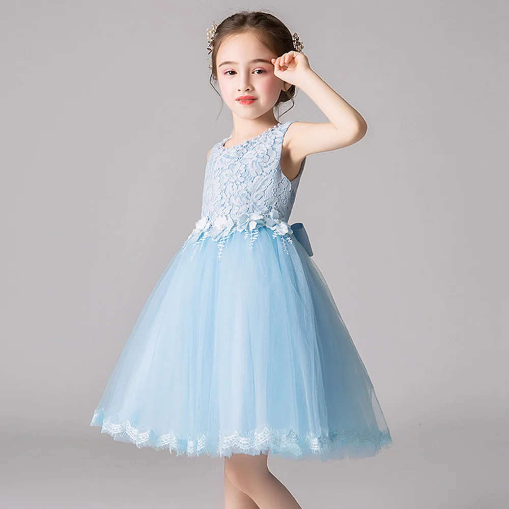 Платье с цветами для девочек детская одежда кружевное бальное платье принцессы