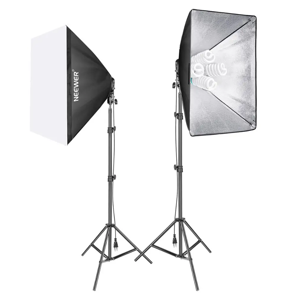 Neewer 1600W Photo Studio Video Softbox Lighting Kit Includes: Softbox, 4-Socket Light Holder, 45W Light Bulb, Light Stand
Neewer 1600W Photo Studio Video Softbox Lighting Kit Includes: Softbox, 4-Socket Light Holder, 45W Light Bulb, Light Stand