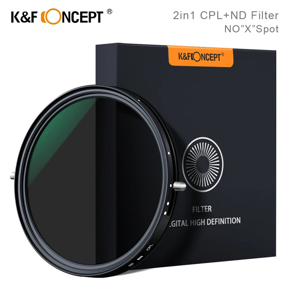 K&F Concept 2in1 Fader Variable ND Filter+CPL Circular Polarizing Filter 67mm 72mm 77mm 82mm ND2 to ND32 for Camera Lens Filter
K&F Concept 2in1 Fader Variable ND Filter+CPL Circular Polarizing Filter 67mm 72mm 77mm 82mm ND2 to ND32 for Camera Lens Filter