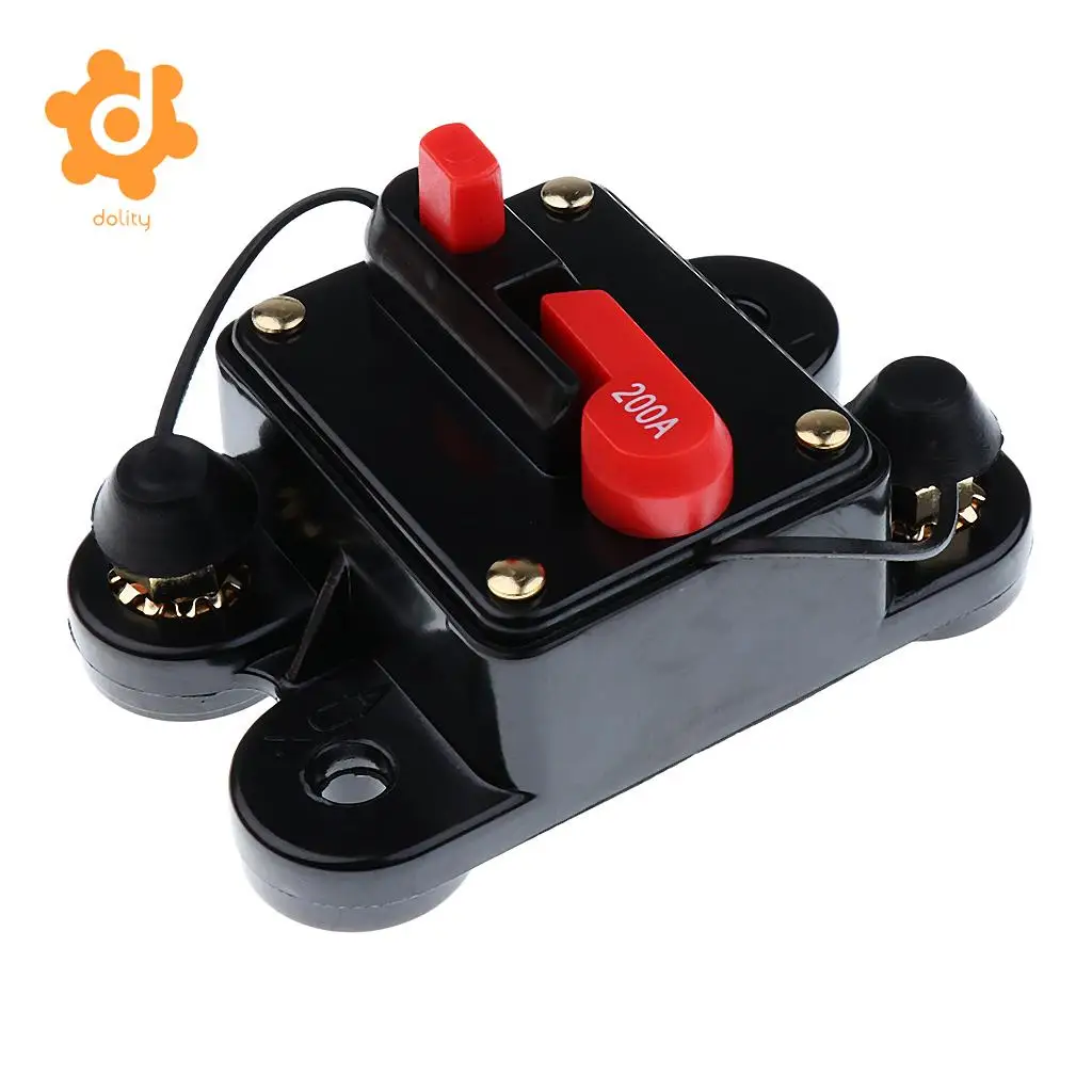 dolity 50A/150A/200A/250A Car Inline Manual Reset Circuit Breaker Fuse Power Protection DC12V-24V