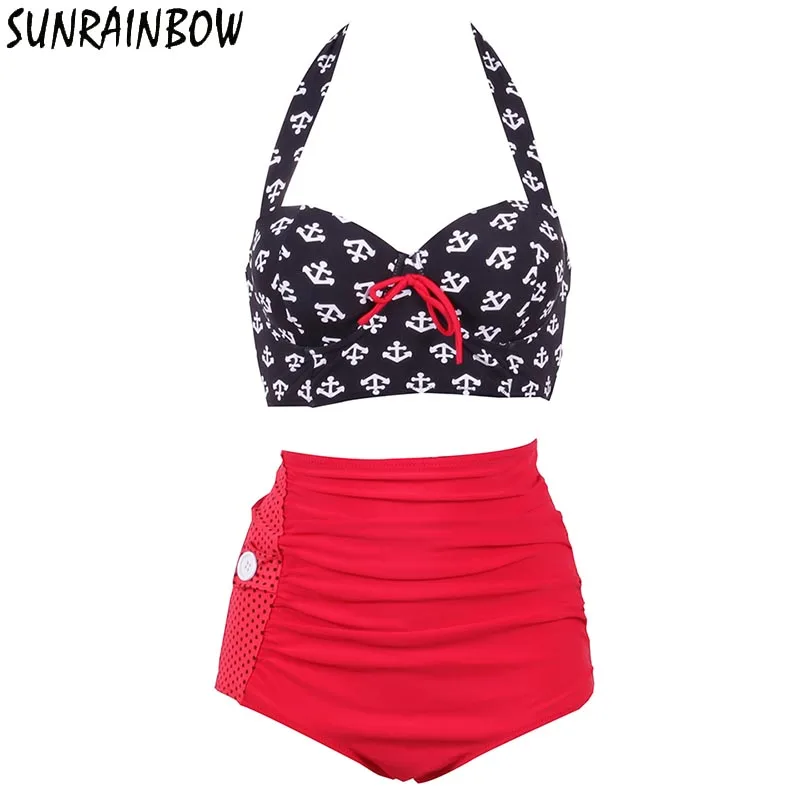 SUNRAINBOW 2019 New Arrival Halter High Waist Bikini Push Up Swimwear Women Swimsuit Summer Beach Bathing Suits Bikini Set 4XL
SUNRAINBOW 2019 New Arrival Halter High Waist Bikini Push Up Swimwear Women Swimsuit Summer Beach Bathing Suits Bikini Set 4XL