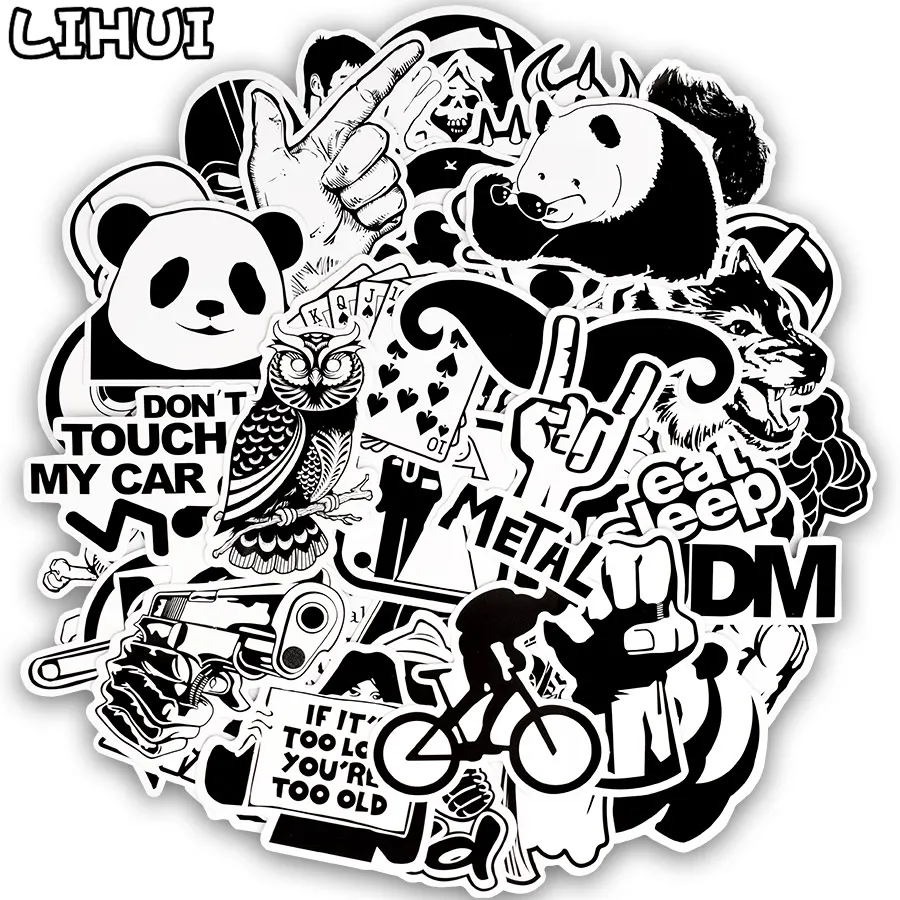 50 PCS Random Black and White Sticker Graffiti Punk JDM Cool Stickers for Kids Sticker on Laptop Skateboard Suitcase Bike Helmet
50 PCS Random Black and White Sticker Graffiti Punk JDM Cool Stickers for Kids Sticker on Laptop Skateboard Suitcase Bike Helmet