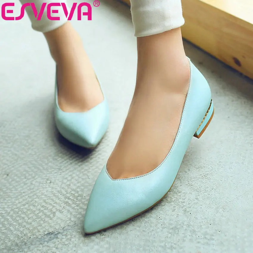 ESVEVA 2019 Women Pumps Shoes Square Heels PU Sweet Style Sandals Fashion Slip on Low Heels Pointed Toe Shoes Women Size 34-42
ESVEVA 2019 Women Pumps Shoes Square Heels PU Sweet Style Sandals Fashion Slip on Low Heels Pointed Toe Shoes Women Size 34-42