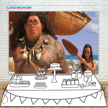 Princess Moana with Wooden Paddle and Maui with Boat Background Photography Natural Scenery Backdrops for Kids Birthday Party
Princess Moana with Wooden Paddle and Maui with Boat Background Photography Natural Scenery Backdrops for Kids Birthday Party