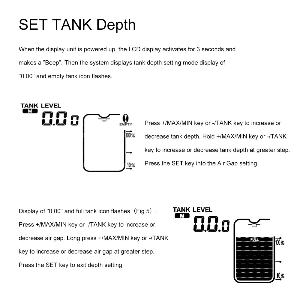Ultrasonic Wireless Water Tank Level Meter Sensor With Temperature Time Display Alarm Liquid Depth Level Gauge Measuring Tool Ultrasonic Wireless Water Tank Level Meter Sensor With Temperature Time Display Alarm Liquid Depth Level Gauge Measuring Tool