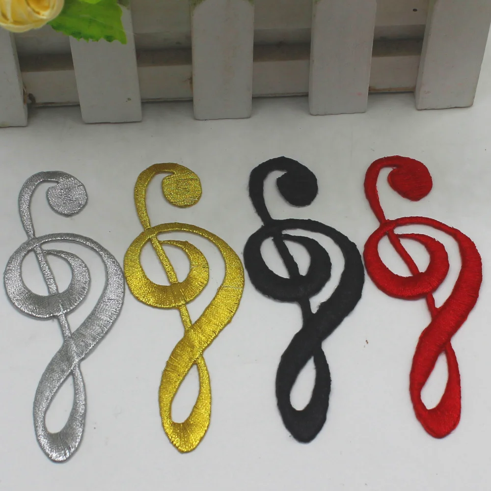 YACKLASI 5 Pcs/Lot Music Note Appliqued Black Musical Symbols Gold Embroidery Appliqued Iron On Patches 10-3.5CM
YACKLASI 5 Pcs/Lot Music Note Appliqued Black Musical Symbols Gold Embroidery Appliqued Iron On Patches 10-3.5CM