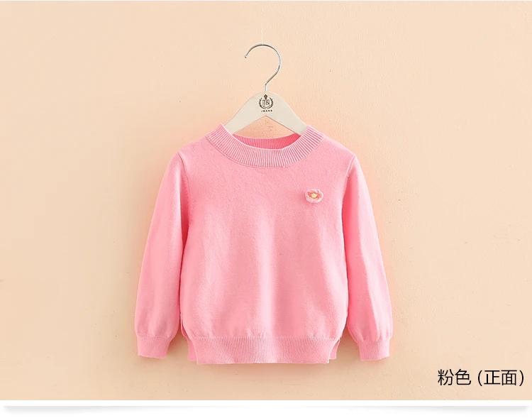 2018 Autumn Spring 2-10 Years Old Gift Children'S Clothing O-Neck Long Sleeve Candy Color Knitted Kids Baby Girls Sweater (8)