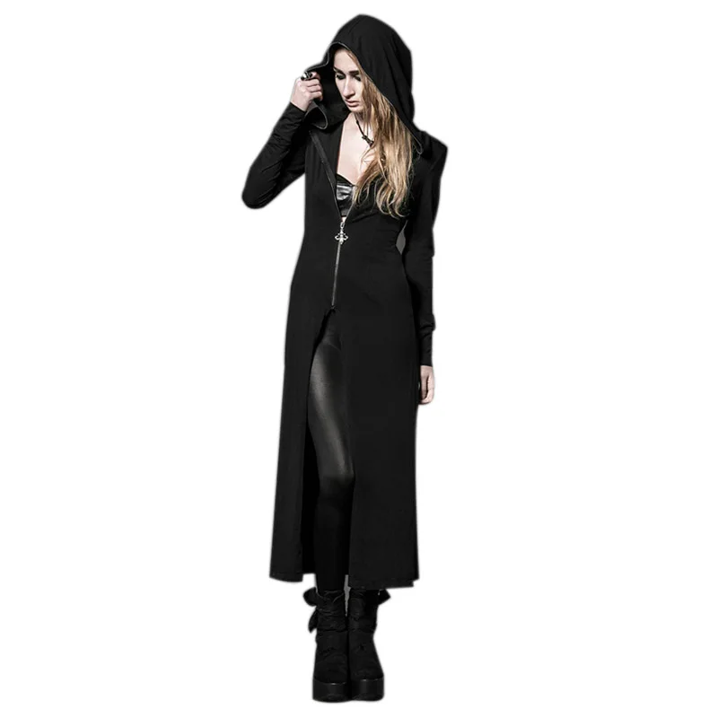2019 Steampunk Coat with Long Witches's Hats Gothic Black Knitting Hoody Long Trench Coats Dark Black Large Size Dress
2019 Steampunk Coat with Long Witches's Hats Gothic Black Knitting Hoody Long Trench Coats Dark Black Large Size Dress