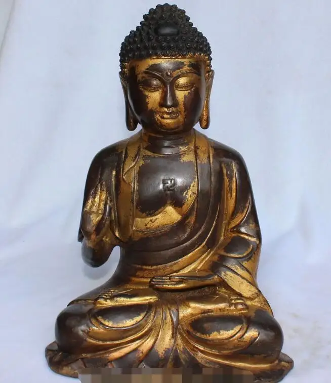S06902 Tibet Tibetan Buddhism Bronze Seat Sakyamuni Shakyamuni Amitabha Buddha Statue
S06902 Tibet Tibetan Buddhism Bronze Seat Sakyamuni Shakyamuni Amitabha Buddha Statue