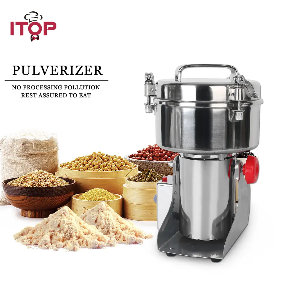ITOP Professional 500g Pulverizer Stainless Steel Food Grain Grinder Chopper, Soybean Corn Herb Automatic Milling Pulverizer
ITOP Professional 500g Pulverizer Stainless Steel Food Grain Grinder Chopper, Soybean Corn Herb Automatic Milling Pulverizer