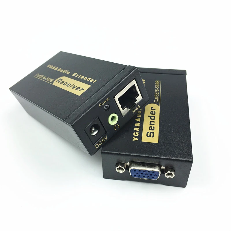 VGA UTP extender VGA AV extender repeater with audio by cat5e/6 cable up to 100M with audio power adapter AVCVE100
VGA UTP extender VGA AV extender repeater with audio by cat5e/6 cable up to 100M with audio power adapter AVCVE100