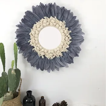 Round Handmade Tapestry Feather Glass Mirror Round Wall Decorative Mirrored Art Creative Home Decorative R1642
Round Handmade Tapestry Feather Glass Mirror Round Wall Decorative Mirrored Art Creative Home Decorative R1642