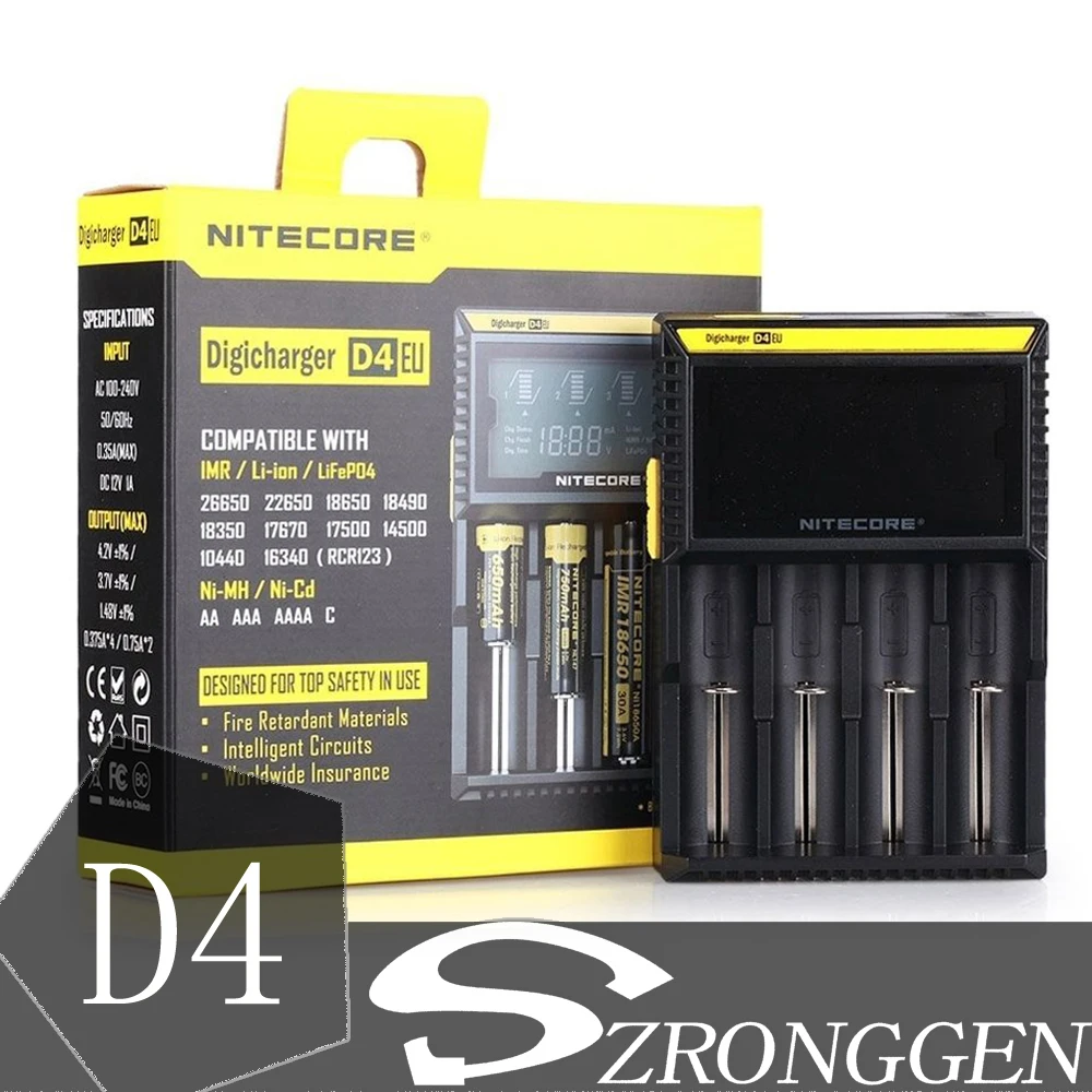 100% Original NItecore D4 Digi charger For 18650 14500 18350 Li-ion & Ni-MH AA AAA 18650 14500 16340 26650 Battery Charger
100% Original NItecore D4 Digi charger For 18650 14500 18350 Li-ion & Ni-MH AA AAA 18650 14500 16340 26650 Battery Charger