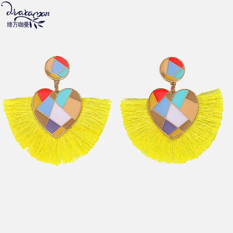 Dvacaman Love Heart Drop Earrings for Women Boho Tassel Fringe Handmade Earrings Party Statement Jewelry Wholesale DROPSHIPPING
Dvacaman Love Heart Drop Earrings for Women Boho Tassel Fringe Handmade Earrings Party Statement Jewelry Wholesale DROPSHIPPING