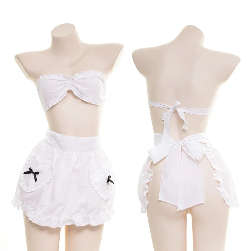Erotic Cosplay French Maid Uniforms Back Belt Tie up Ligerie Sexy Backless Tube Top Dress White Japanese Girl Pajamas
Erotic Cosplay French Maid Uniforms Back Belt Tie up Ligerie Sexy Backless Tube Top Dress White Japanese Girl Pajamas