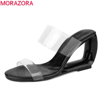 MORAZORA 2020 unique women sandals pvc Transparent party wedding shoes woman summer high heels wedges shoes woman big size
MORAZORA 2020 unique women sandals pvc Transparent party wedding shoes woman summer high heels wedges shoes woman big size