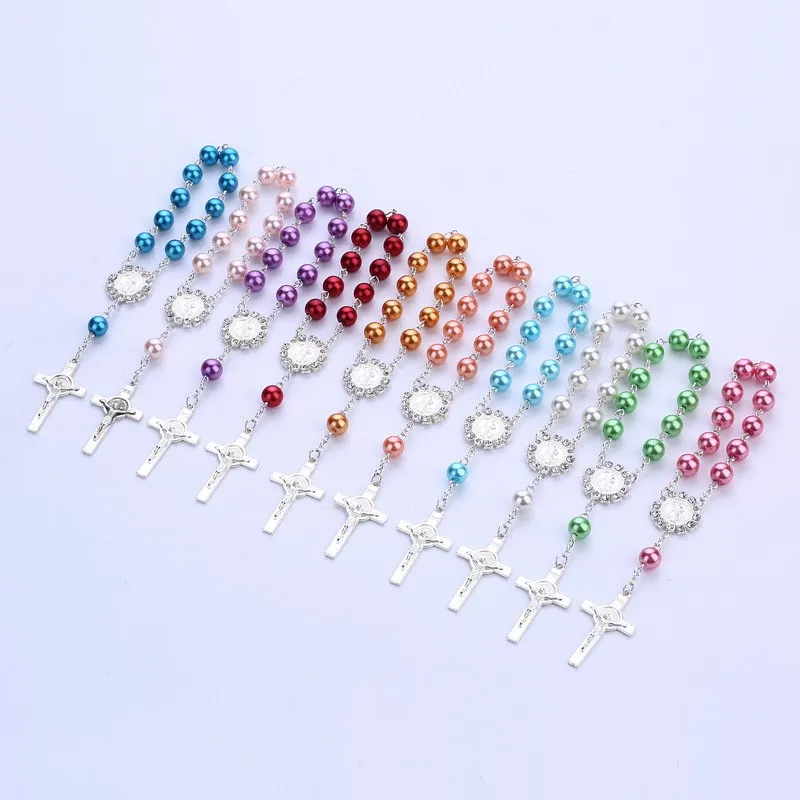 10 pcs/Set Silver Rosary Cross Bracelet Simulated-Pearl Beads Angel baptism christening favors Christ Religious Center gift
10 pcs/Set Silver Rosary Cross Bracelet Simulated-Pearl Beads Angel baptism christening favors Christ Religious Center gift