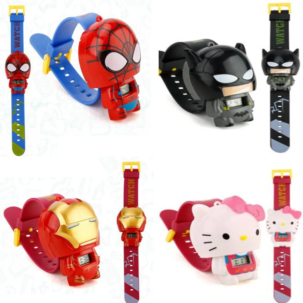 1 pcs Cartoon Digital 3D Watch Telescopic Dial Type Super Hero Spiderman Batman Iron Man Action Figures Kid Gift Toy
1 pcs Cartoon Digital 3D Watch Telescopic Dial Type Super Hero Spiderman Batman Iron Man Action Figures Kid Gift Toy