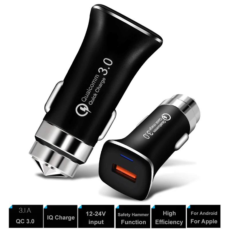 QC3.0 Fast Charger Adapter in Car Lighter Chargers 15W Quick Charging Plug Travel Charger with Micro USB Cable Type-c for Xiaomi
QC3.0 Fast Charger Adapter in Car Lighter Chargers 15W Quick Charging Plug Travel Charger with Micro USB Cable Type-c for Xiaomi