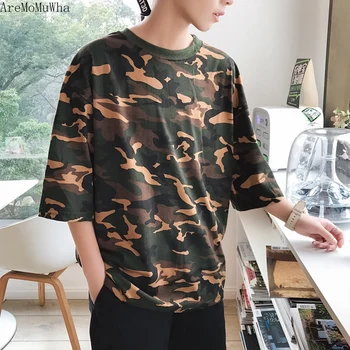 AreMoMuWha Summer Camouflage Short-sleeved Round Neck T-shirt Male Trend Students Loose Large Size Five-point Sleeves ShirtQX884
AreMoMuWha Summer Camouflage Short-sleeved Round Neck T-shirt Male Trend Students Loose Large Size Five-point Sleeves ShirtQX884