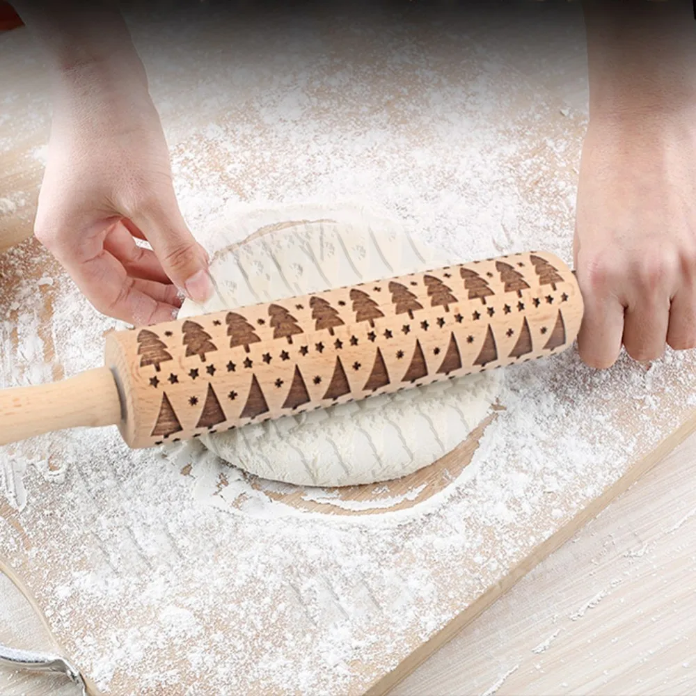 Wooden Beech Rolling Pins Embossing Christmas Tree Fondant Printing Rolling Pin Creative Festival Gift Baking Tool Diameter 5cm
Wooden Beech Rolling Pins Embossing Christmas Tree Fondant Printing Rolling Pin Creative Festival Gift Baking Tool Diameter 5cm
